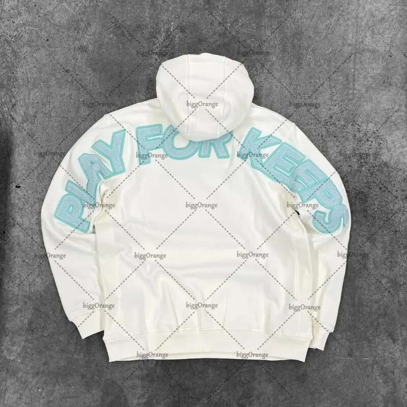 American Retro Letter Embroidered Hoodie Men Trendy Hip-hop Casual Streetwear Women High Street Haruku Oversized Sweatshirt