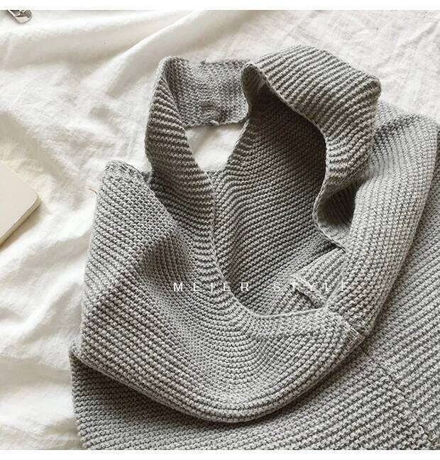 Fashion Retro Woolen Shoulder Knitted Tank Top Bag Ins Versatile Autumn And Winter New Handbag
