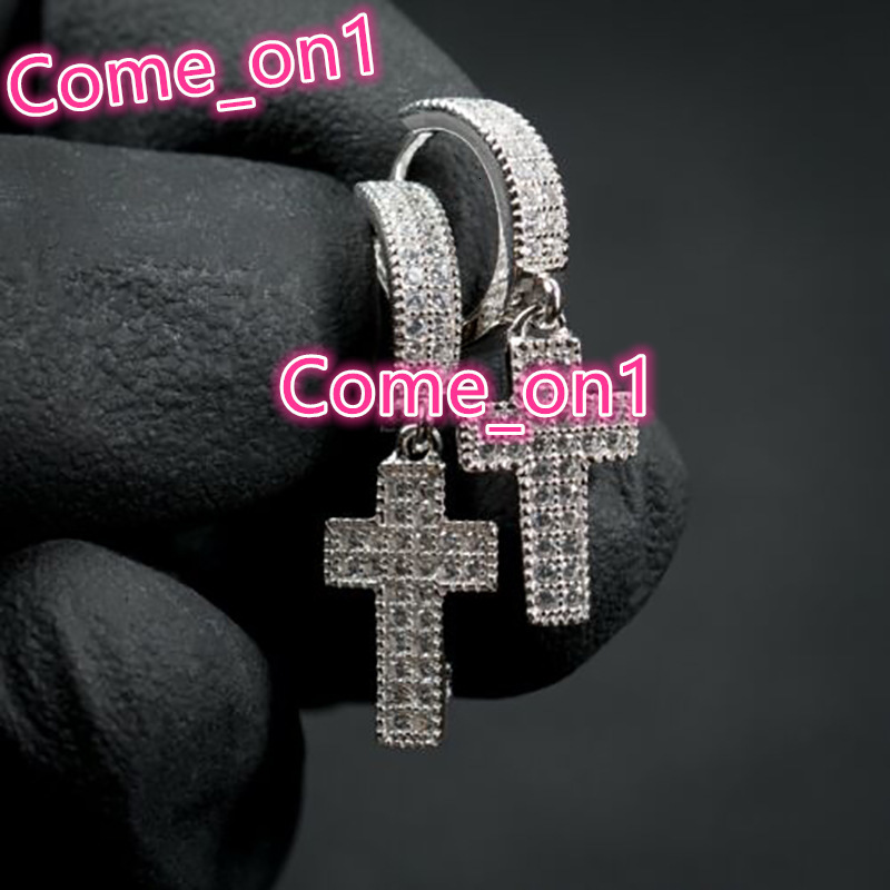 Mens Hoop Cross Stud Earrings Male Earring Male Costume Jewelry Luxury Punk Cross Earrings for Men