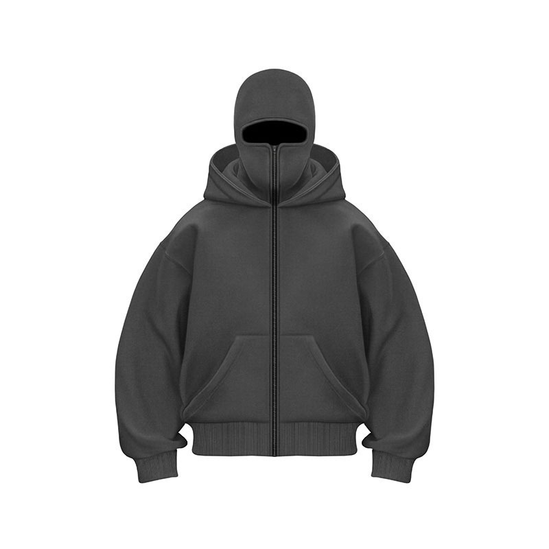 L13406 Fashion Hoodie Zipper Sports Sweater Jacket Unisex Spring Autumn Winter Plus Velvet Double Hood Sweater
