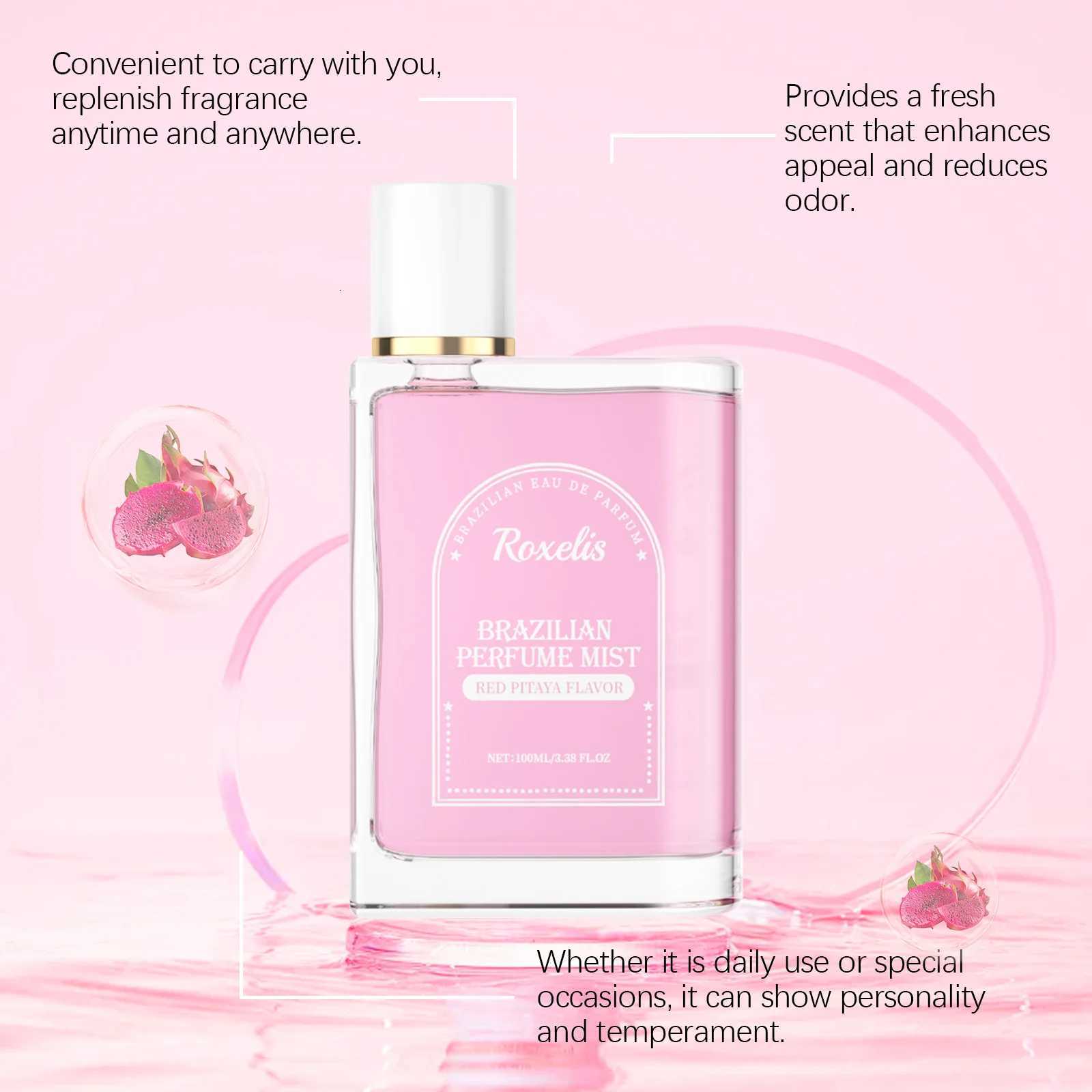 100ml Roxelis Brazilian Style Perfume Light Fragrance Red Pitaya Jasmine Scent Fresh Long Lasting Aroma Dating Flirting Perfume W250712