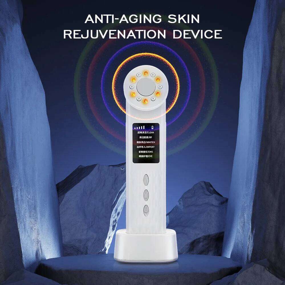 7 IN 1 Micro-Current LED Facial Ultrasonic Ice EMS Beauty Device Vibration Wrinkle Removal Hand-Held Massager