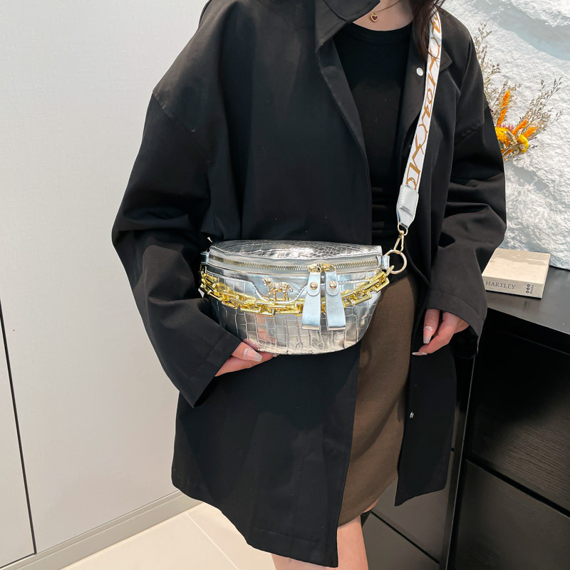Luxury Brand Designer Bag Foreign Trade Chest Bag For Women 2024 New Korean Style Trendy Fashion PU Single Shoulder Bag Chain Casual Versatile Crossbo