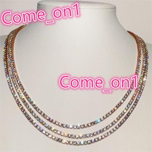 Top Selling Hiphop Tennis Chain Iced Out 2mm 3mm 4mm Rose Gold Plated 925 Silver VVS Moissanite Tennis Chain