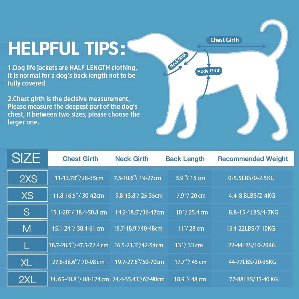 Ripstop Reflective Adjustable Life Jacket for Dogs with Rescue Handle for Swimming 250708