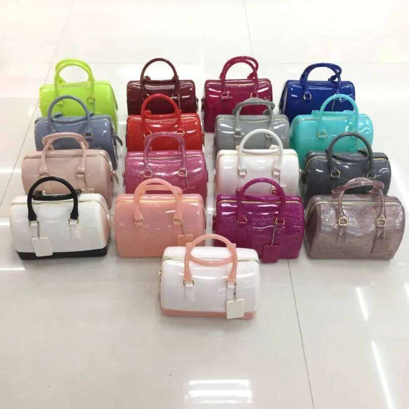 1Pcs Jelly Crossbody Shoulder Bag PVC Transparent Pillow Shape Handbag Aron Color Women's Casual Tote European Style