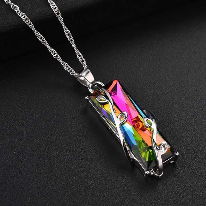 Stone Tree Of Life Pendant Necklace For Women Men Long Chain Crystal Bird Square Necklaces Statement Jewelry W250712