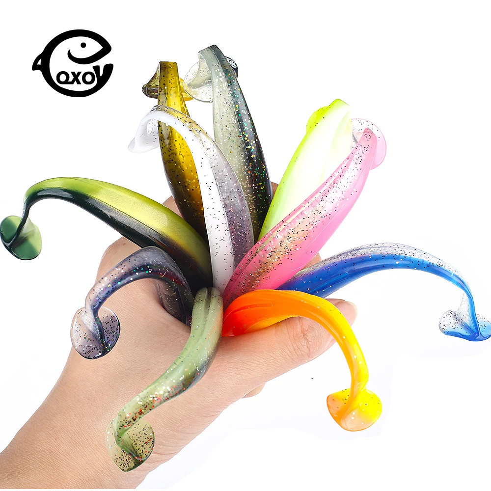 QXO 50 PcsLot Swimbait Soft Lure Silicone Bait Shad Wobbler Sea Worm Streamer 71013cm Spinnerbait Accessories 250708