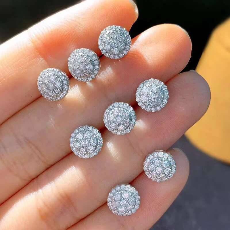 Bling Brass Cooper Engagement Jewelry Micro Insert CZ Stone 5A Cubic Fashion Trends Zircon Big Stud Earrings for Women