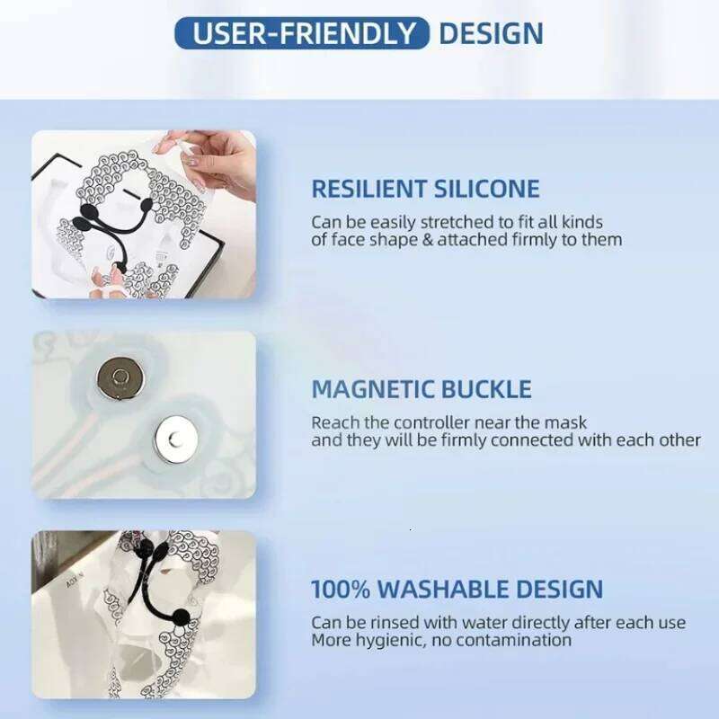 NEW Low Frequency Microcurrent Double Chin Reduce EMS Facial Beauty Face Lifting Hine Hydration Skin Tightening Mask