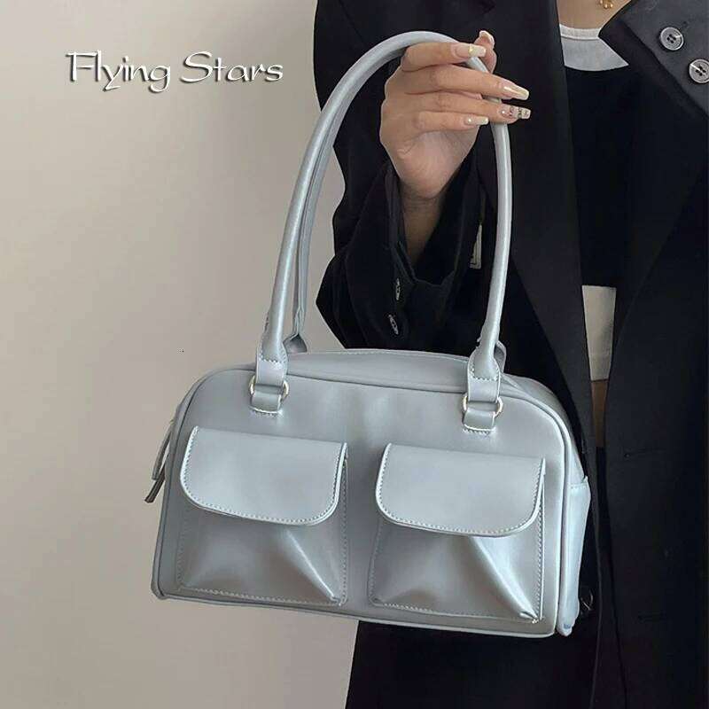Brand Women's Shoulder Bag PU Leather Retro Zipper Fashionable Designer Handbag Casual Underarm Large Wallet Women Bag
