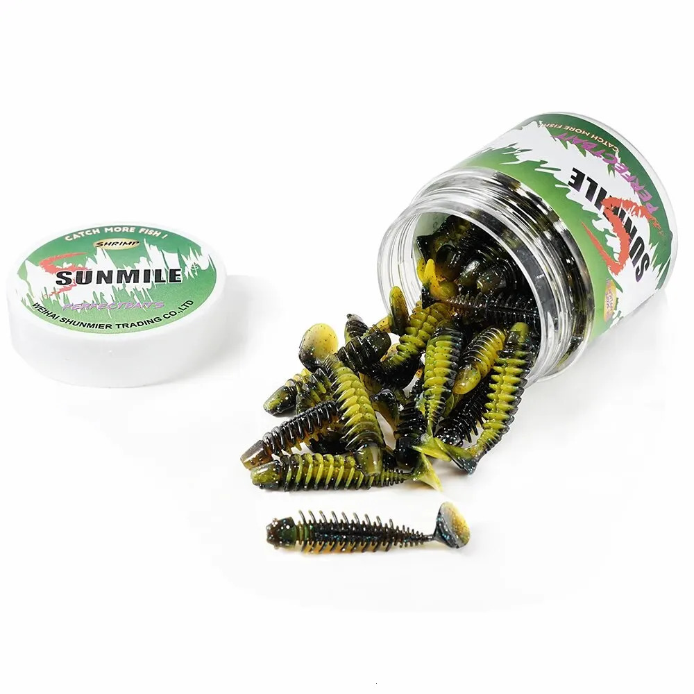 SUNMILE Fishing Soft Bait Worm Artificial Baits 4cm06g 20pcs Rock Wobblers Leurre Souple Lure Perch Trout Bass Lures 250708
