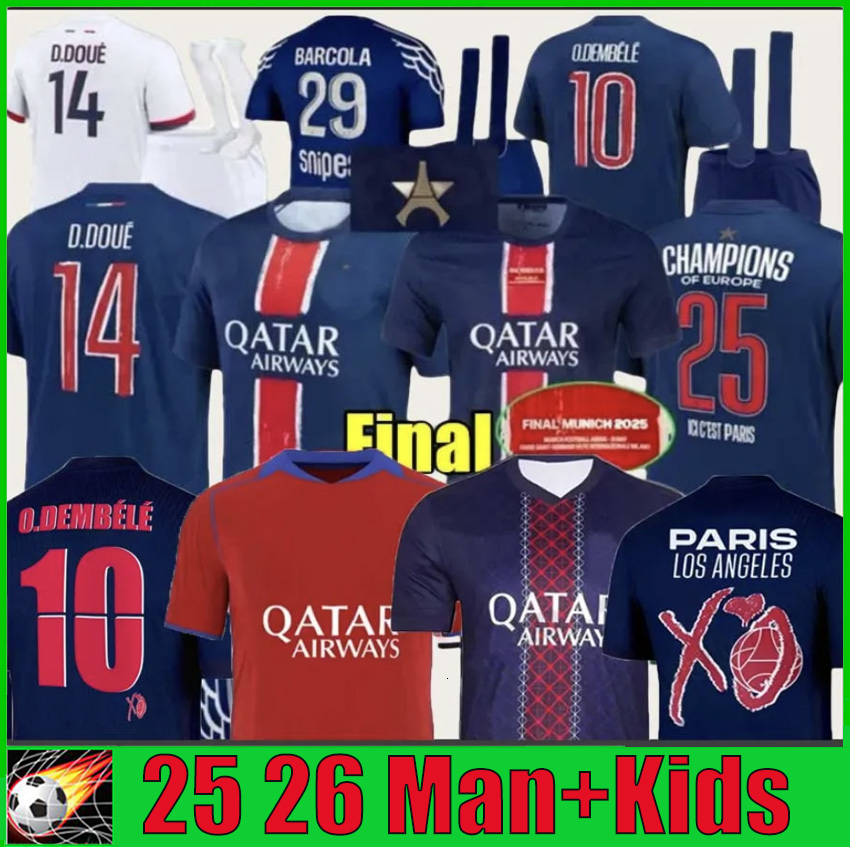 25 26 maillot de foot O. DEMBELE soccer jersey hakimi G. RAMOS 2025 2026 football shirts men football jerseys kids kit equipment hommes enfants T Shirt