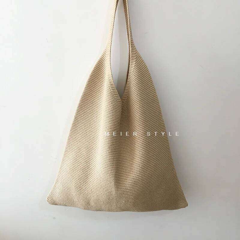 Fashion Retro Woolen Shoulder Knitted Tank Top Bag Ins Versatile Autumn And Winter New Handbag