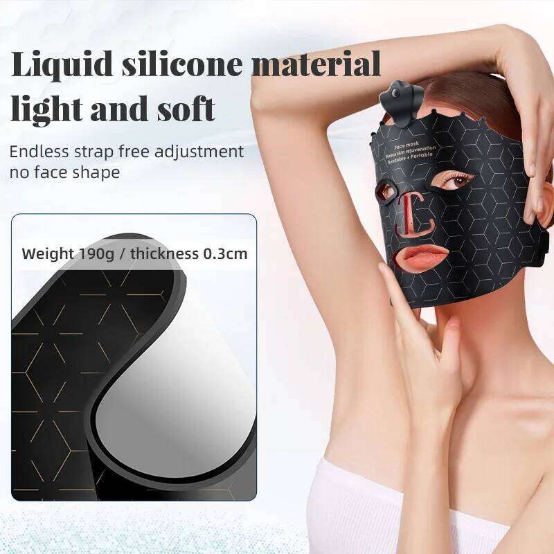 Silicone Facial Neck Portable 7 Colors Led Red Light Photon Therapy Skin Care Face Mask