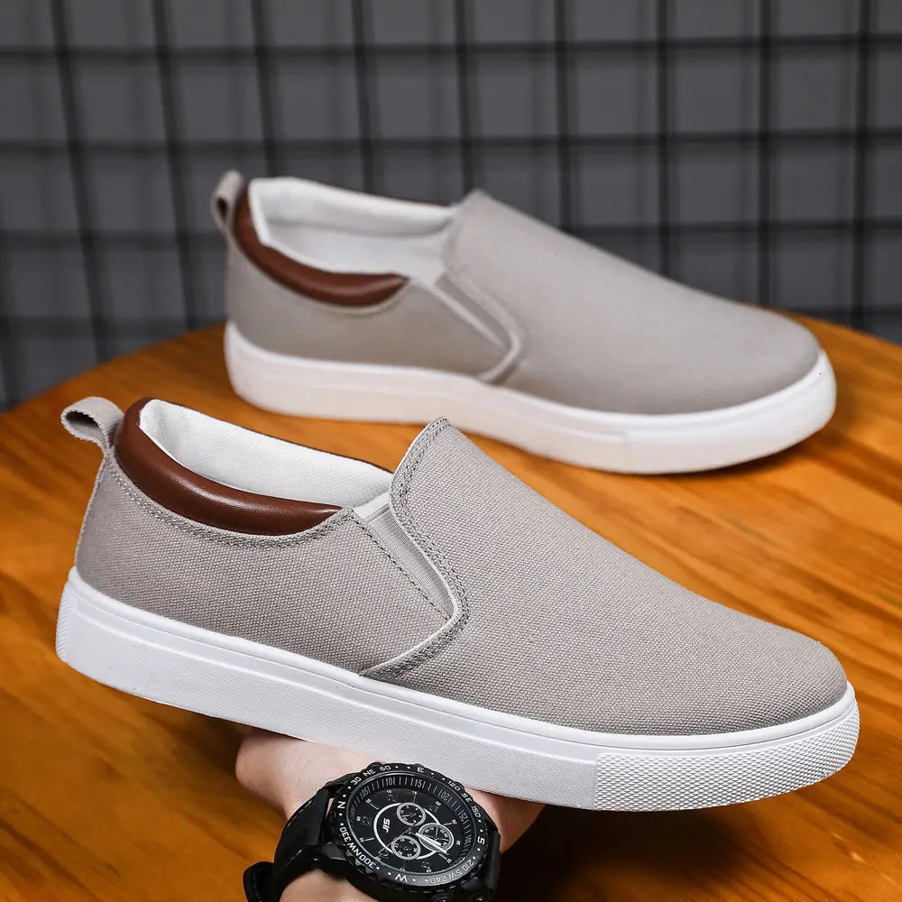 Man Shoe Black Sneakers Summer Casual Shoes for Men Canvas Slip-on Free Offer Deals Liquidation 250708
