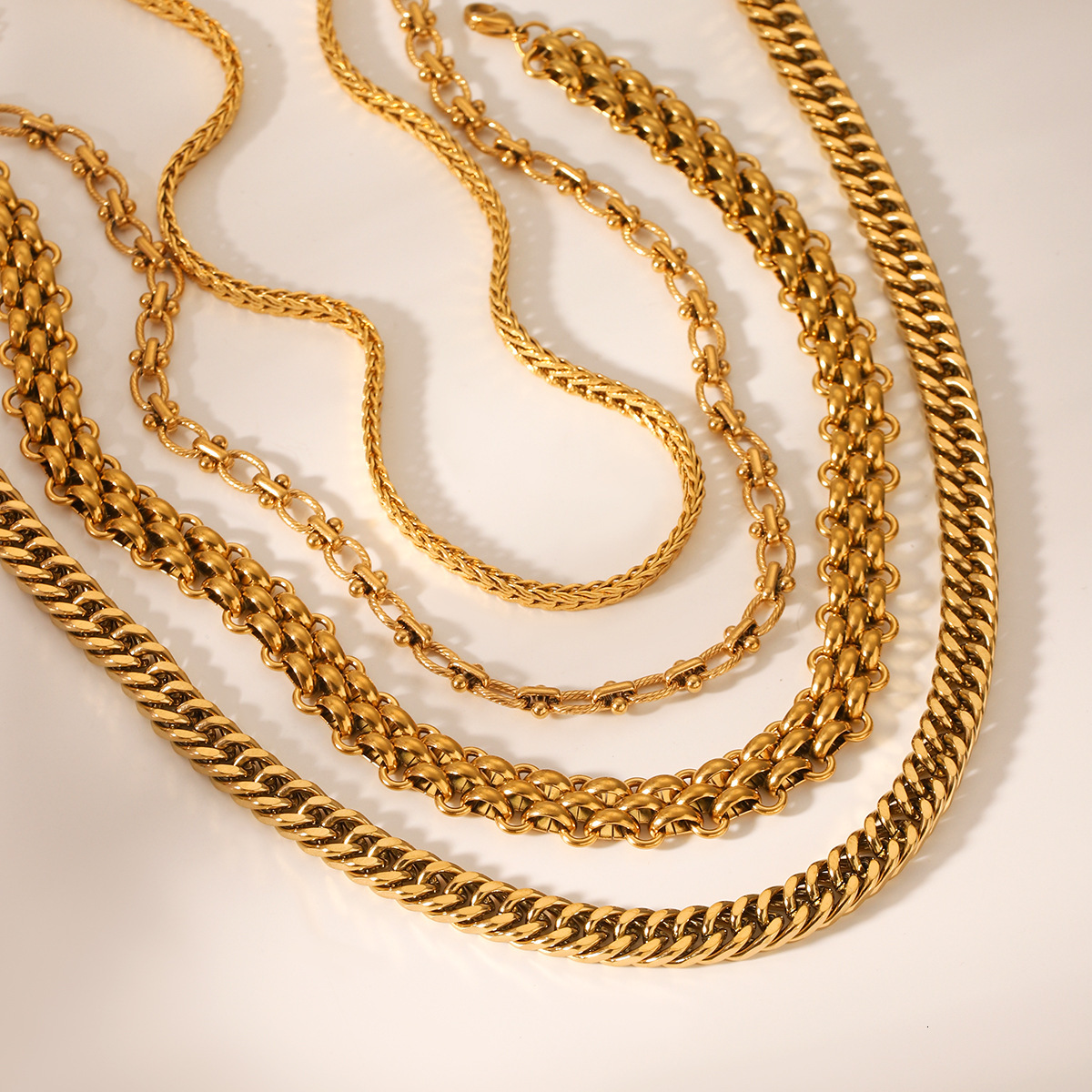 Luxury Jewelry Designer Jewelry Cross-border European And American INS Style Fashion 18K Gold-plated Necklace Handmade Chain Round Bead Chain Stainles