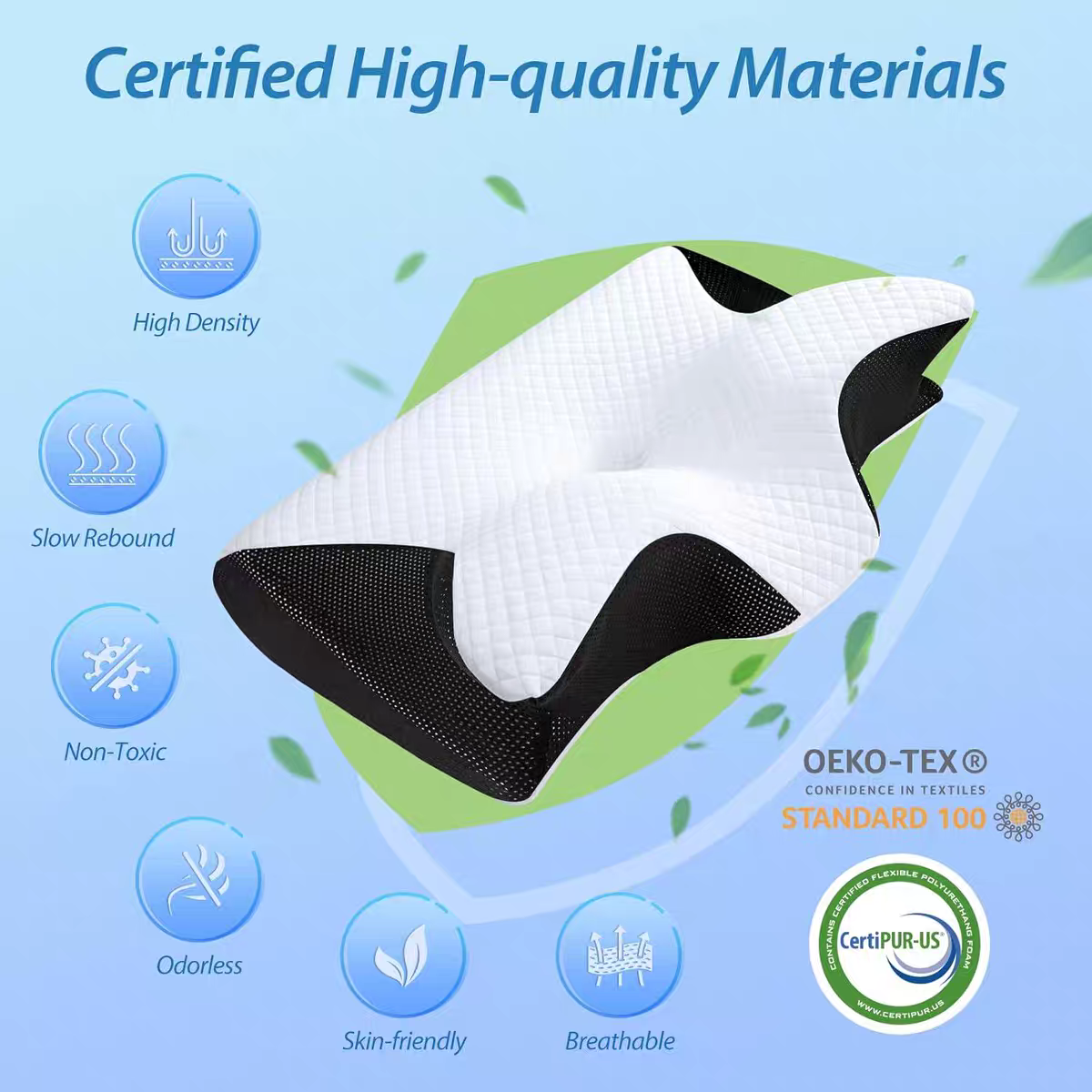 Butterfly Sleep Memory Neck Pillow Slow Rebound Comfortable Memory Foam Sleep Pillow Cervical Orthopedic Neck Massage Bed Pillow