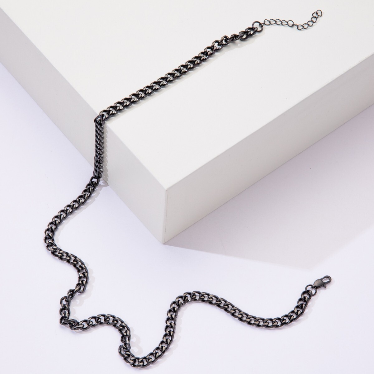 Luxury Jewelry Designer Jewelry Titanium Steel Necklace Amazon Hot Selling European And American Hip Hop Trendy Chain Men's Black Collarbone Chai