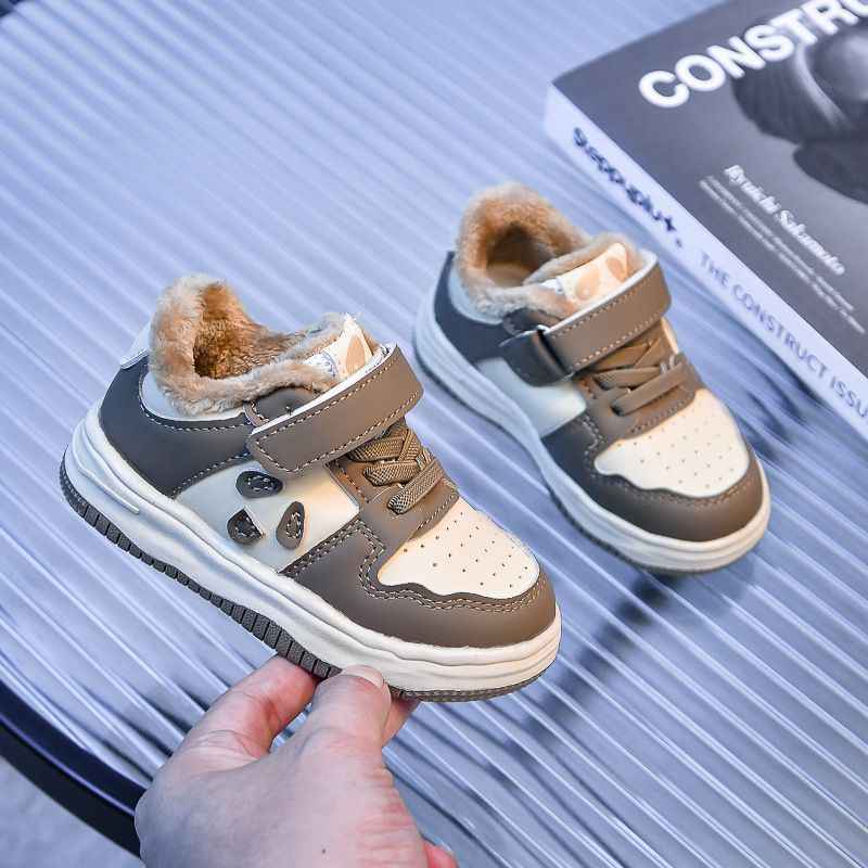 Toddler Baby Kids Fashion Design Walking Shoes Sneakers White Black Panda Non-slip Sports Shoes Boys Girls Winter Outdoor Warm Board Shoes Sizes US6C-