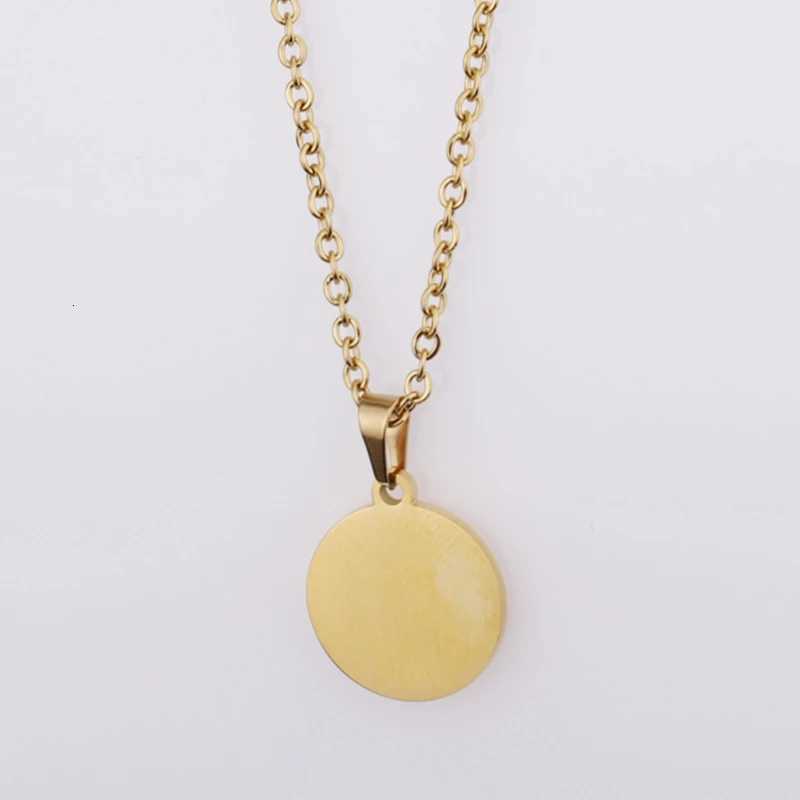 10Pcs 45cm 50cm 60cm Custom Name Round Disc Pendant Necklace Mirror Polish Stainless Steel Chain Necklace For Women W250712