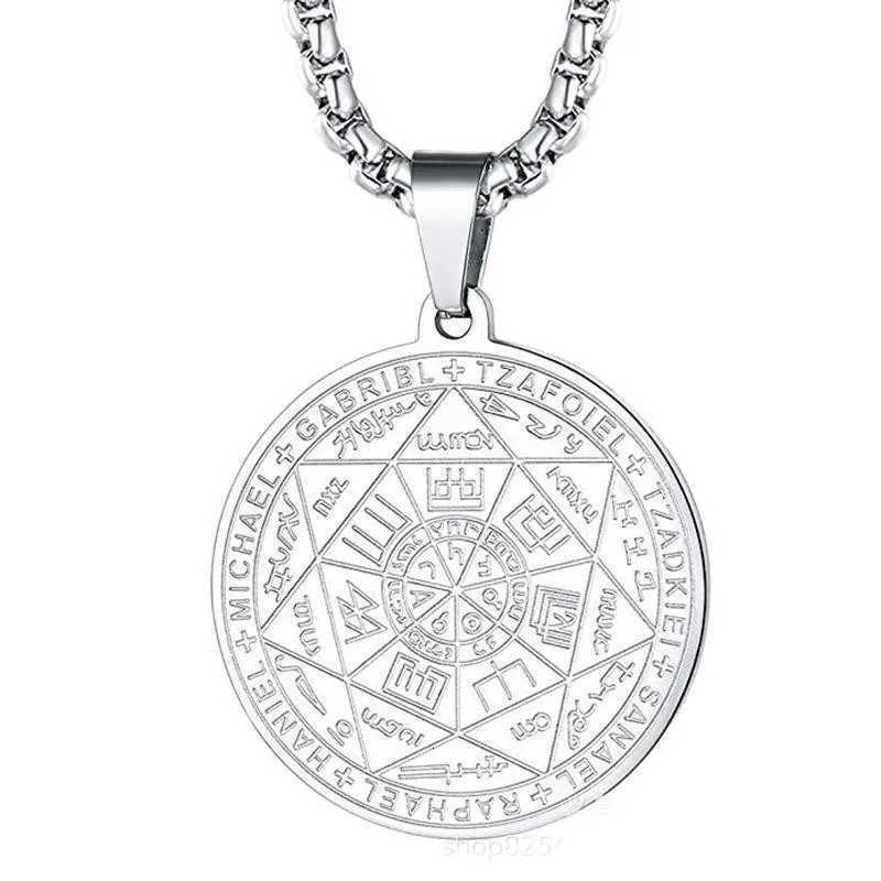 1 Archangels Amulet Stainless Steel Necklaces Men Seal of n Talisman Necklace Protection Jewelry Necklace W250712