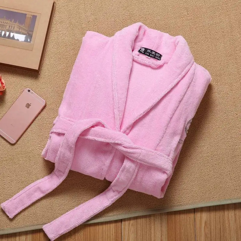 Men Bathrobe Winter Long Robe Mens Warm 100% Cotton Kimono Bath Robe Pajamas Male Bathrobes Night Dressing Gown Home White Grey 250710