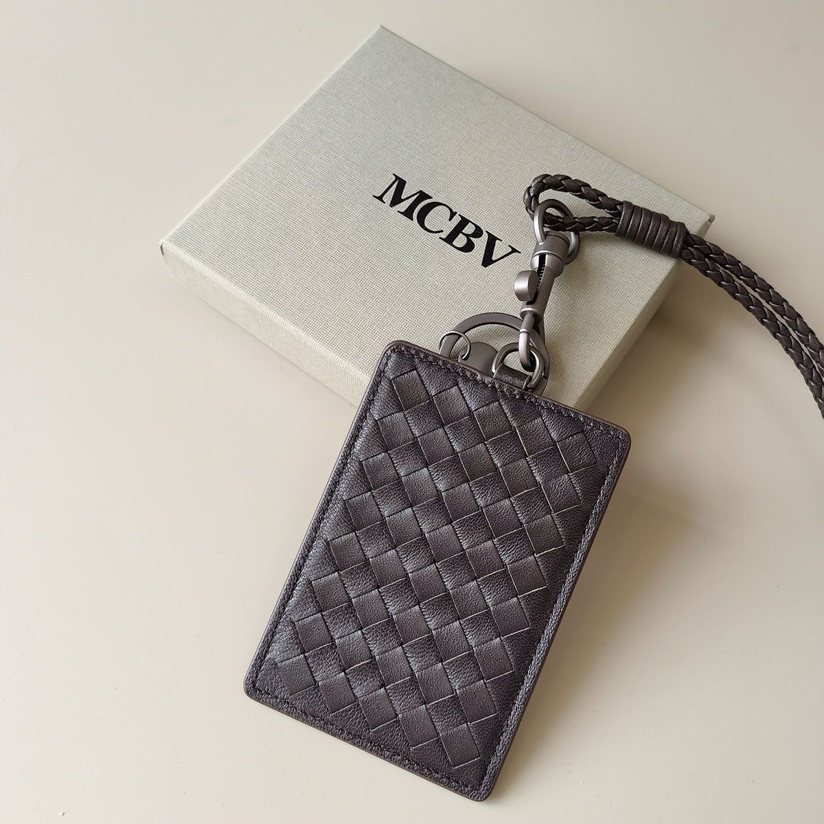 Luxury Brand Designer Card Holder Sheepskin Work Document Bag Genuine Leather Men Fashion ID Name Card Women's Employee Bags
