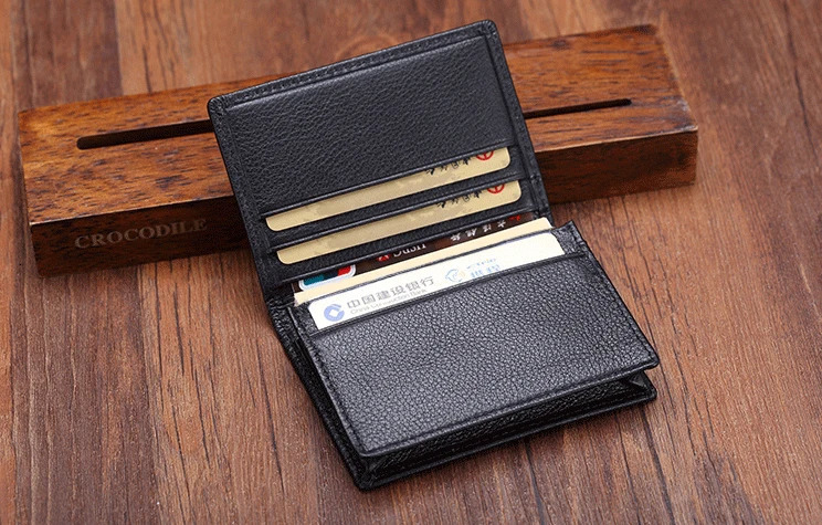 Fashion Genuine Leather card Wallets men credit card holders women card ID holder male organizer Business card holder 250708