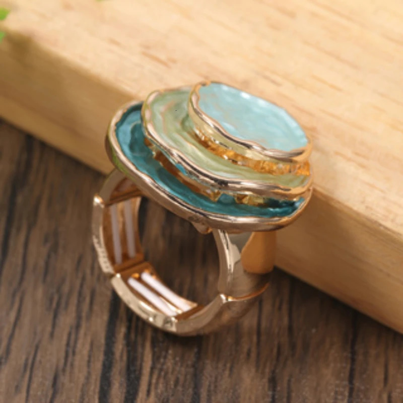Vintage Bohemian Geometric Triple Round Ring Womens Niche n Ethnic Style Holiday Party Accessories Jewelry Gifts 250708
