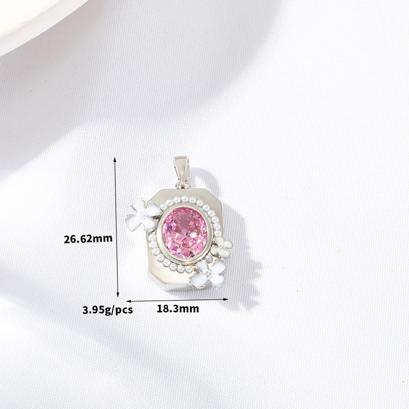Luxury Jewelry Designer Jewelry Zhongxing New Purple Zircon Square DIY Pendant Accessories Handmade Bracelet Necklace Pendant Gemstone Pendant Wholesa