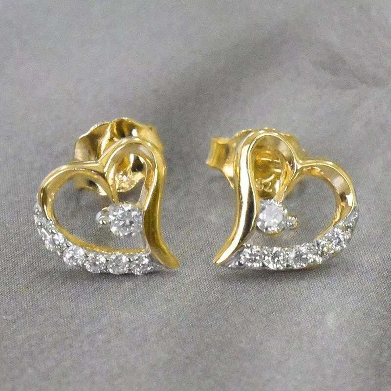 Sweet Style Heart Hollow Design Cubic Zirconia Silver/Gold/Rose Gold Earrings Engagement Trend Party Stud Earrings Women