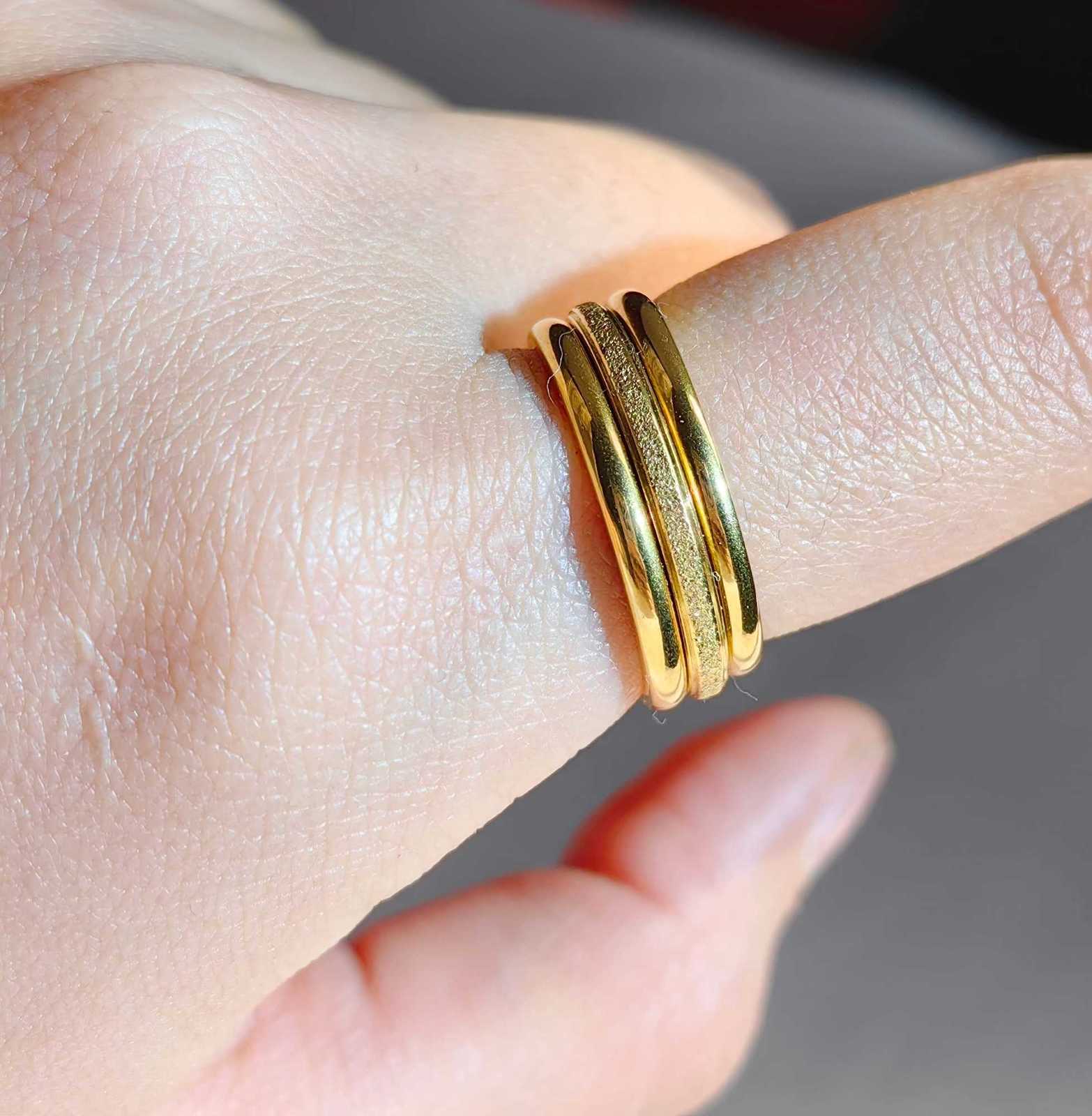 18K Gold Plated Stainless Steel Tarnish-Free Dainty Rings Knuckle Rings for Women Waterproof Minimalist Gold Rings for Women y250712