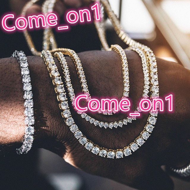 Wholesale Hip Hop Jewelry Fashion Iced Out 18K Gold Silver Plated Brass Zircon Diamond Tennis Chain CZ Necklace for Men Women