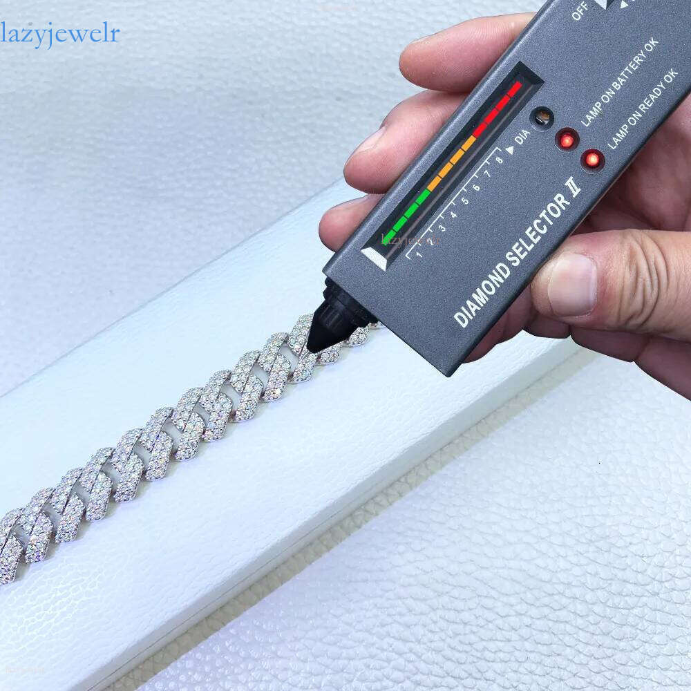 10mm 2 Rows Big Moissanite Bracelet For Men Women S Sier Cuban Chain Real Dias Hip Jewelry With GRA