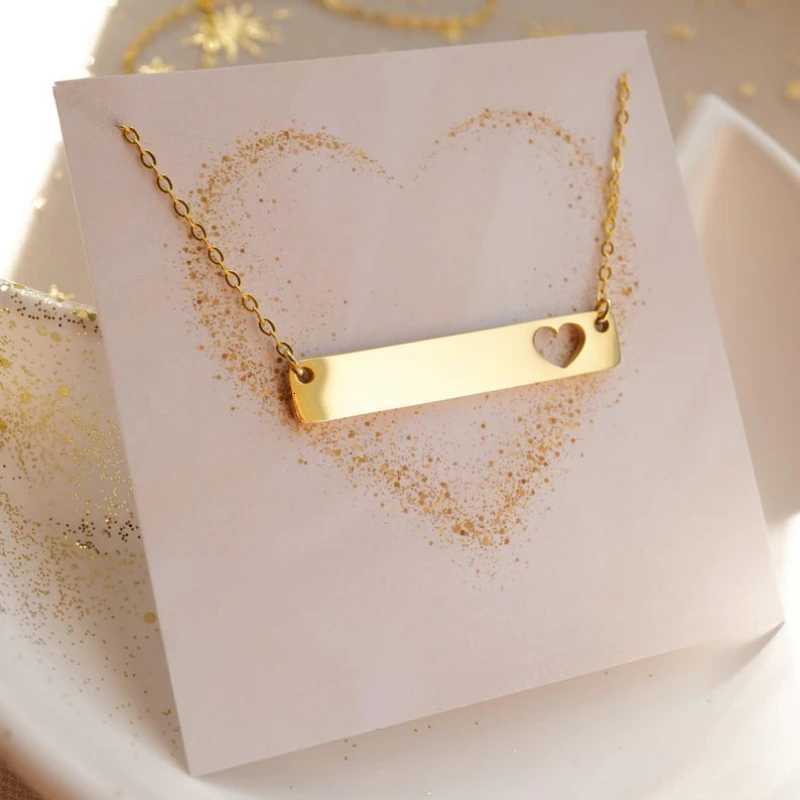 5pcs/lot 35*6mm Stainless Steel Necklace Blank Bar Necklace for Women Necklaces Simp Bar Pendant Stainless Steel Jewelry W250712