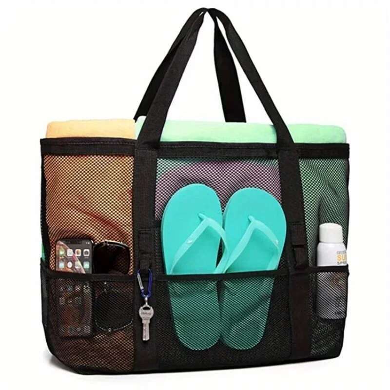 Large Mesh Oversized Waterproof Swim Bag With Separate Wet Pocket Multi Purpose Travel For Beach Tote