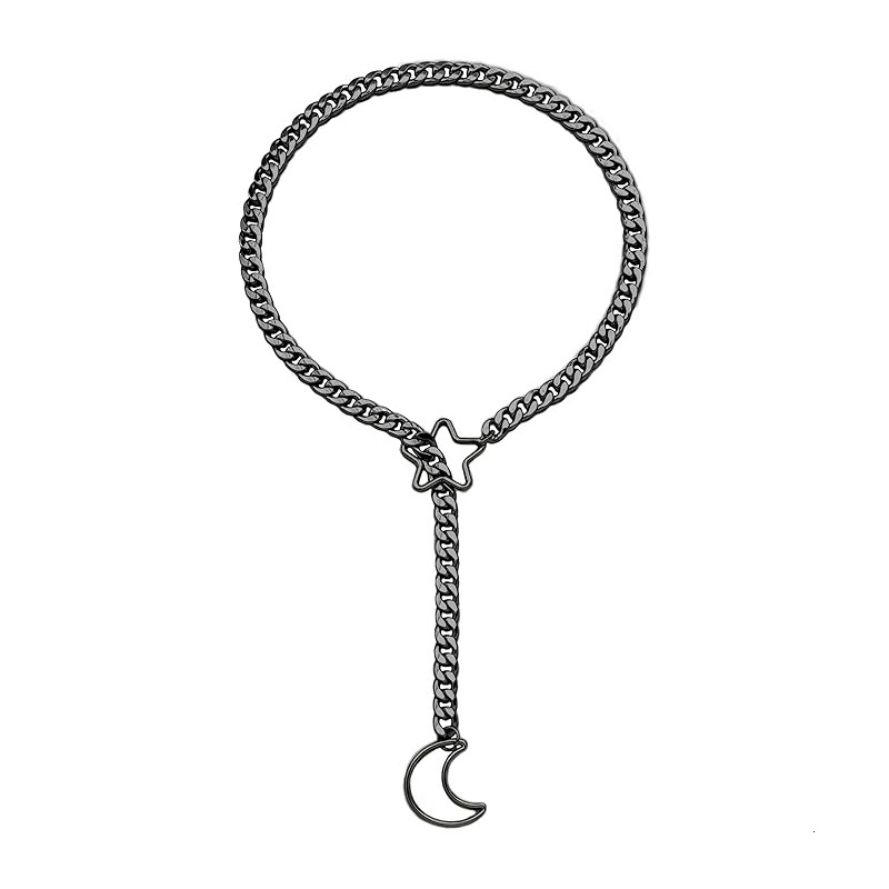 Luxury Jewelry Designer Jewelry New Cross-border Gold Moon And Star Necklace Punk Gothic Adjustable Lariat Y-shaped Necklace