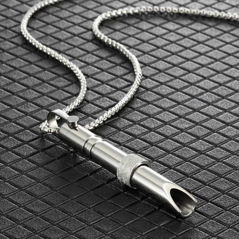 Turning Beads Meditation Mindfulness Pendant Regulating Breathing Whistle Titanium Steel Square Pearl Necklace with Accessories W250712