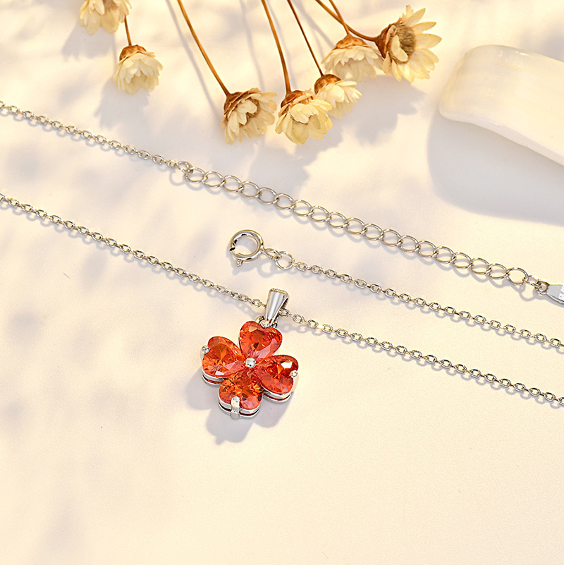 Luxury Jewelry Designer Jewelry Cross-border Amazon Hot-selling Twelve Constellations Four-leaf Clover Necklace Inlaid With Colorful Pendant High-end