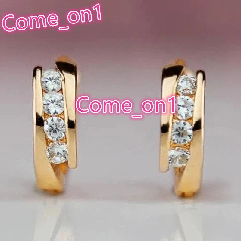 Factory OEM New Gold Plating White Imitated Diamond Earrings for Women Wedding Wholesale Low-key CZ Hoop Earrings Jewelry