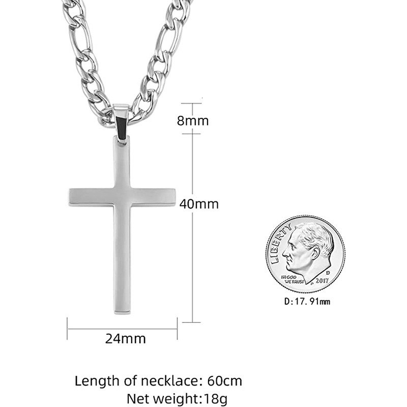 Luxury Jewelry Designer Jewelry New European And American Cross-border Jewelry Stainless Steel Chain Cross Pendant Necklace For Men Simple Fashion Nec