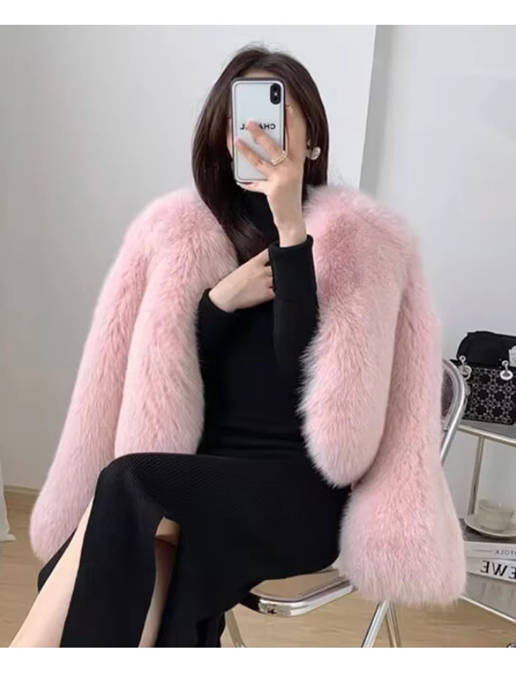 ZADORIN Winter Fur Coat Woman Furry Pink Faux Fur Jacket Woman Wedding Clothing Thick Warm Fur Faux Coats Short Outerwear 250708