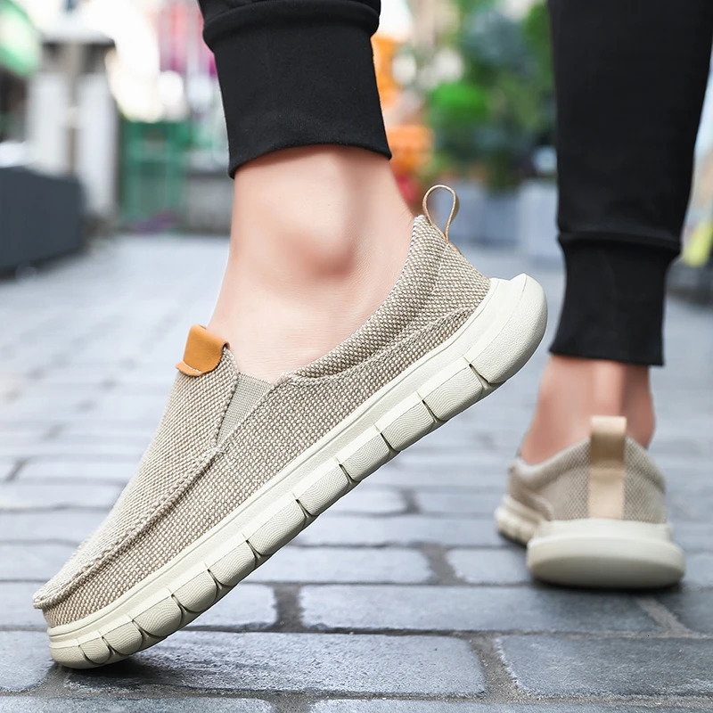 Summer Slip-on Canvas Shoes For Men Original Blue Lightweight Mens Casual Shoes Comfortable Breathable Loafers Man Big Size 47 250708