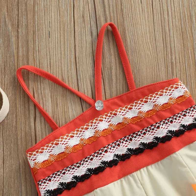 0-24M Toddler Baby Girls Romper Summer Princess Moana Flower Tassel Patchwork Sleeveless Jumpsuit Beachwear for Infant Girls Z250712
