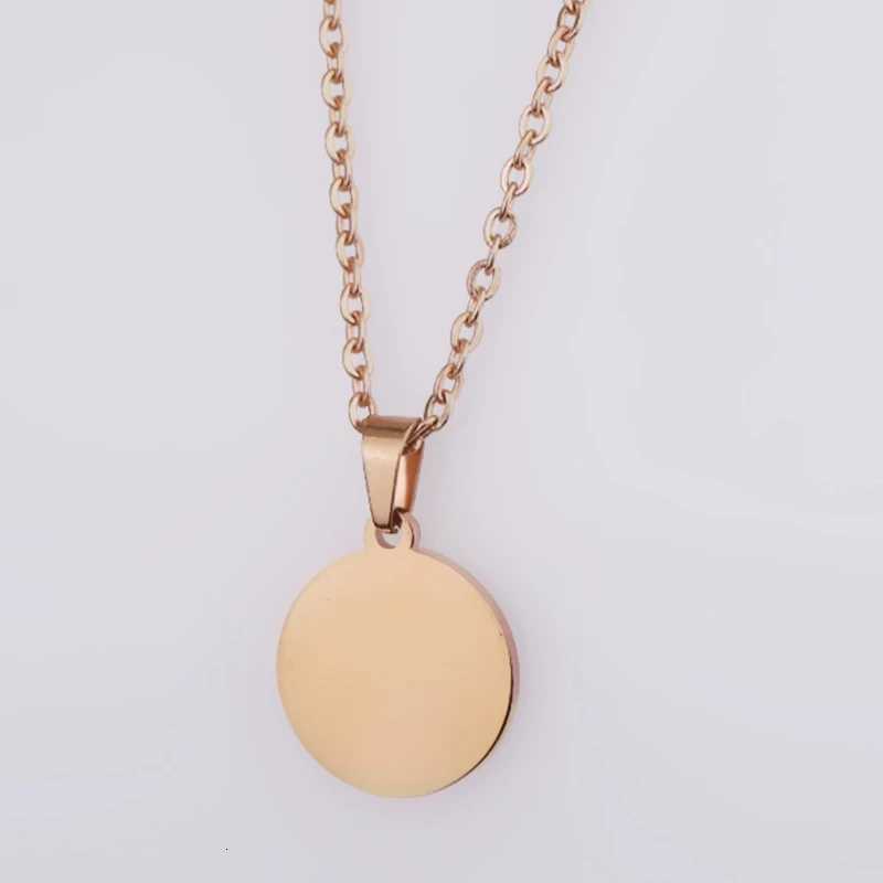 10Pcs 45cm 50cm 60cm Custom Name Round Disc Pendant Necklace Mirror Polish Stainless Steel Chain Necklace For Women W250712