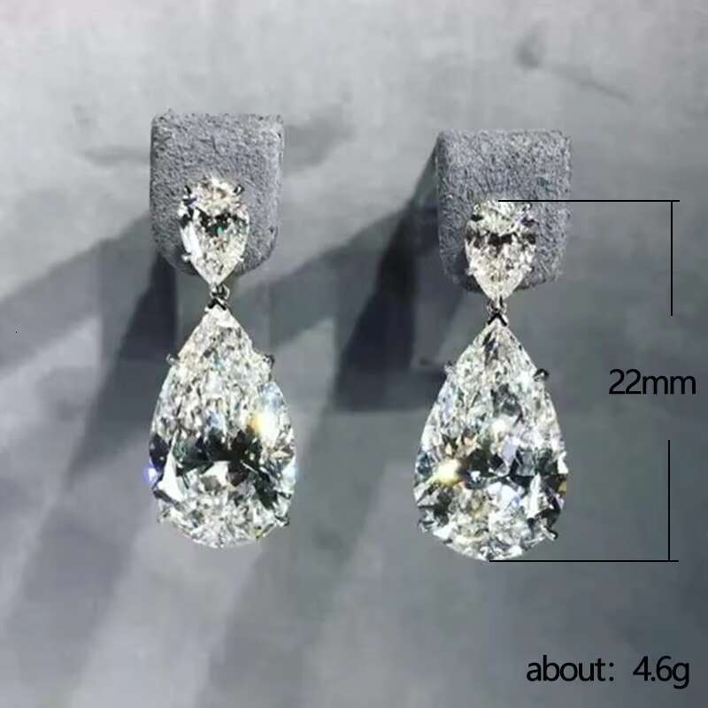 Simple and Elegant Earrings for Women Crystal Teardrop Cubic Zirconia Luxury Bride Trendy Jewelry Wedding Drop Earrings