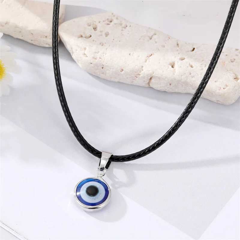 1PC Lucky Evil Eye Necklace For Women New ather Rope Chain Colorful Resin Charm Blue Eye Necklace Men Choker Jewelry Gift W250712