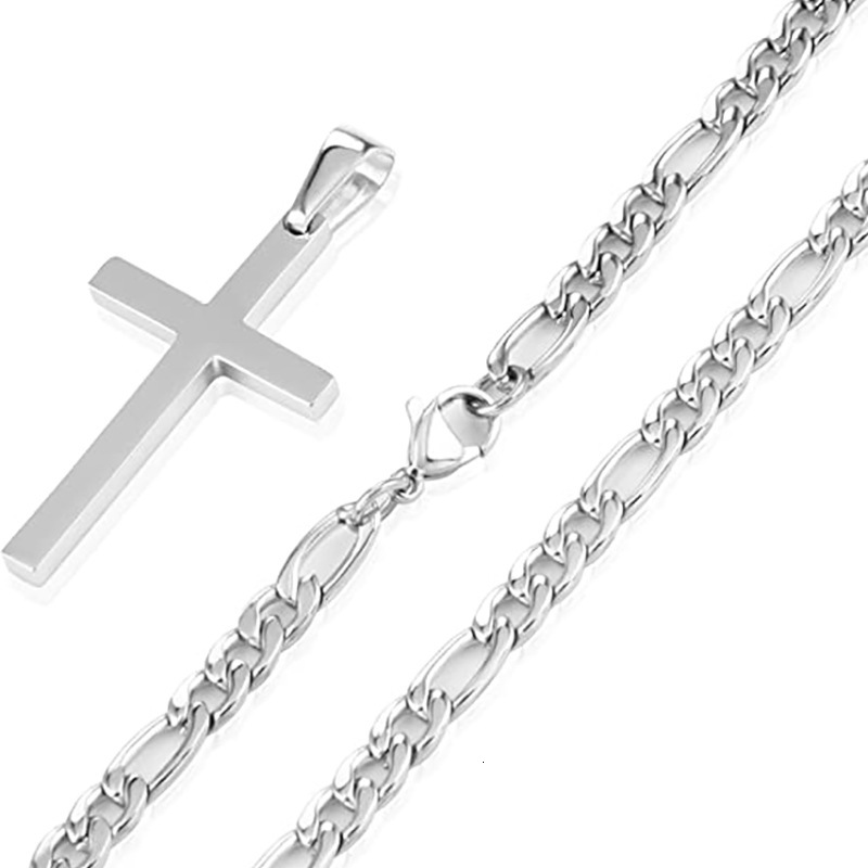 Luxury Jewelry Designer Jewelry New European And American Cross-border Jewelry Stainless Steel Chain Cross Pendant Necklace For Men Simple Fashion Nec