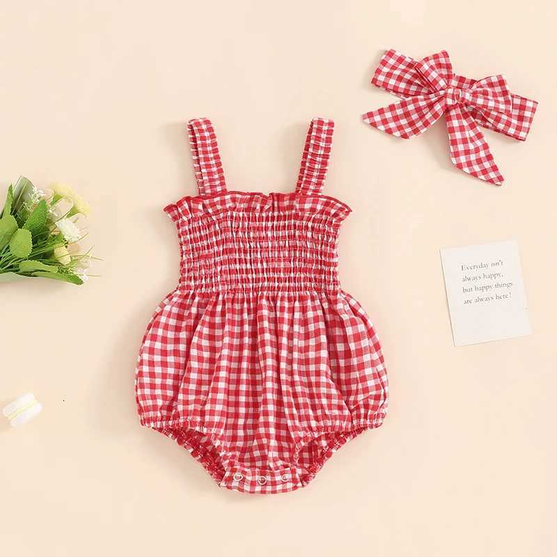 Lioraitiin 0-18M Newborn Infant Baby Girl Summer Fashion Bodysuit Sleeveless Plaid Solid Floral Printed Jumpsuit Z250712